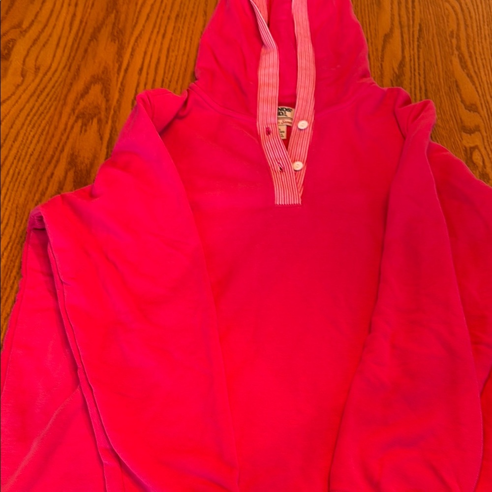 Lands' End Pink Button-Up Sweatshirt